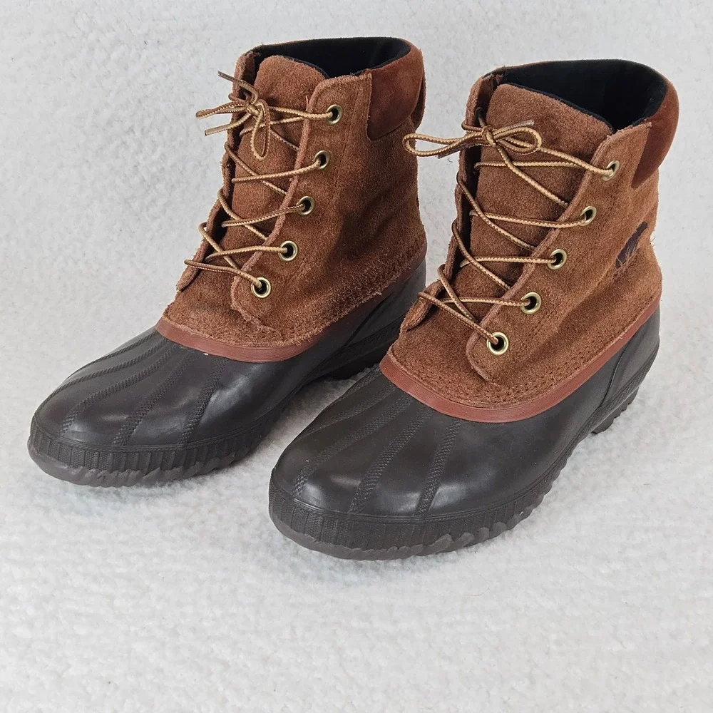 Sorel Mens Cheyanne II Waterproof Duck Boots 10.5 Brown Suede NM3447-242 Outdoor